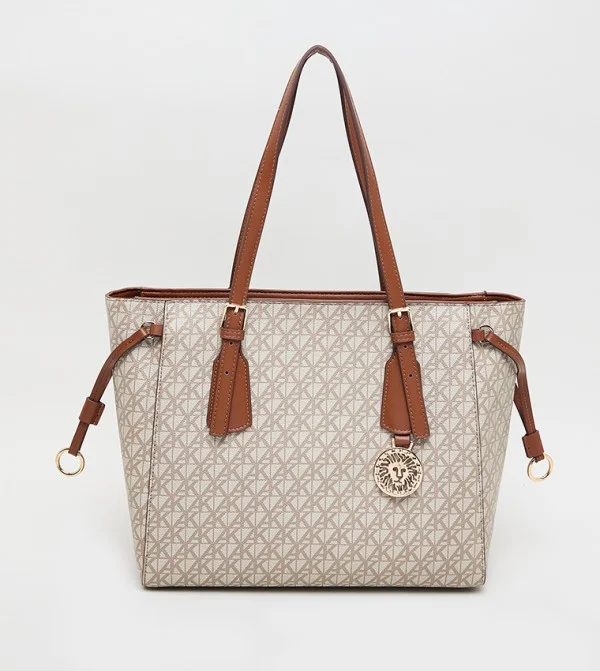 ANNE KLEIN Anne Klein Monogram Patterned Pu Tote Bag
